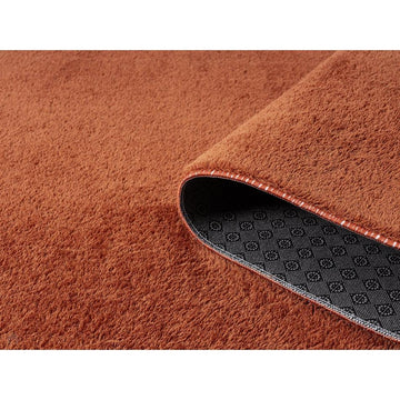 Washable Comfy Plain CMF00 Terracotta Round Rug-Desire Rugs-Rug Love - The Most Loved Rug Store